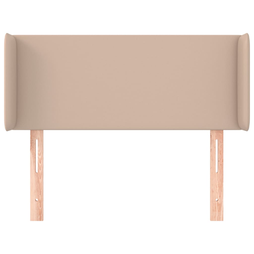 sengegavl med kanter 93x16x78/88 cm kunstlæder cappuccino