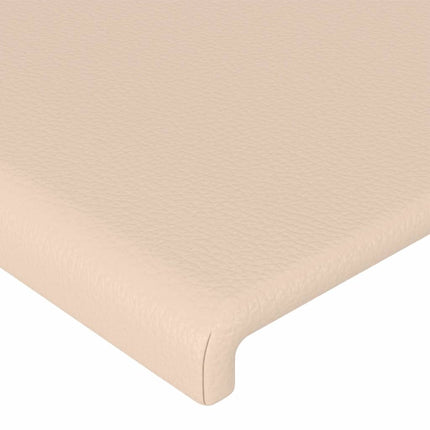sengegavl med kanter 93x16x78/88 cm kunstlæder cappuccino