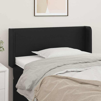 sengegavl med kanter 103x16x78/88 cm kunstlæder sort