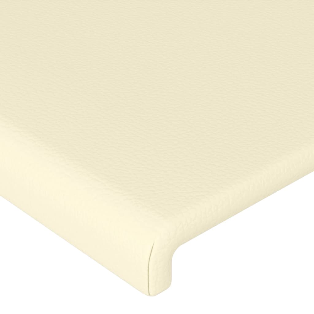 sengegavl med kanter 103x16x78/88 cm kunstlæder cremefarvet