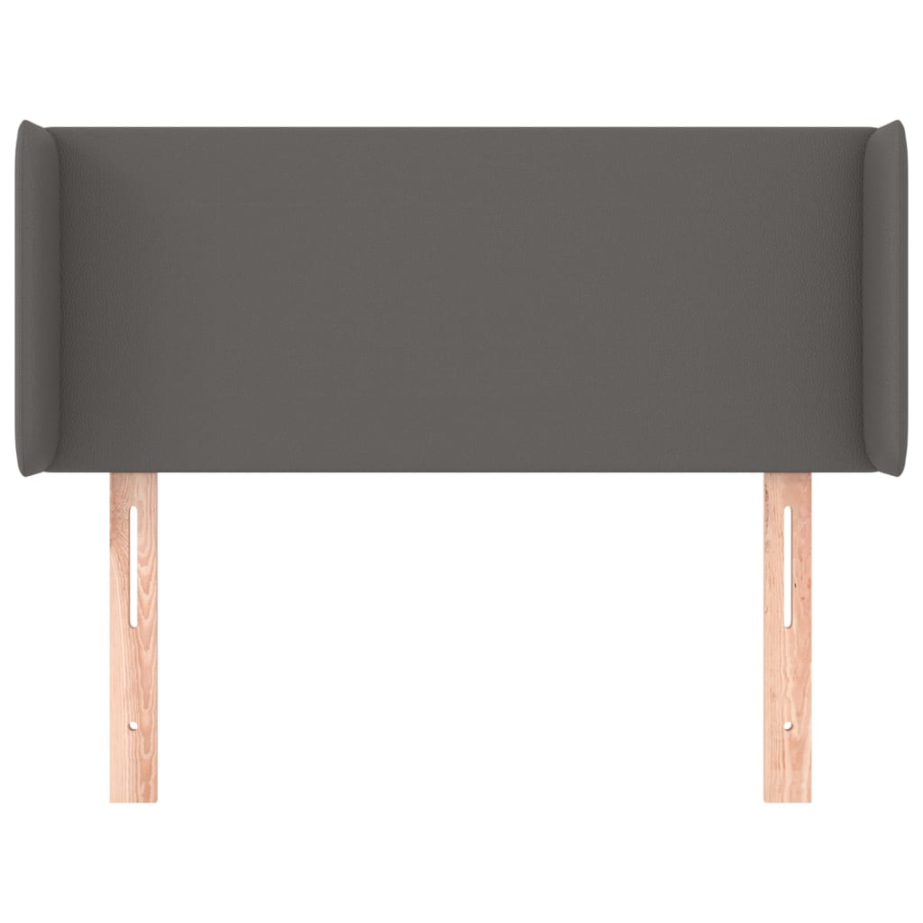 sengegavl med kanter 103x16x78/88 cm kunstlæder grå