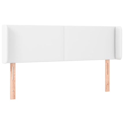 sengegavl med kanter 147x16x78/88 cm kunstlæder hvid