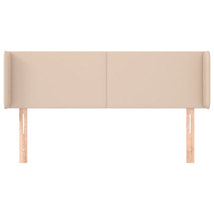 sengegavl med kanter 147x16x78/88 cm kunstlæder cappuccino
