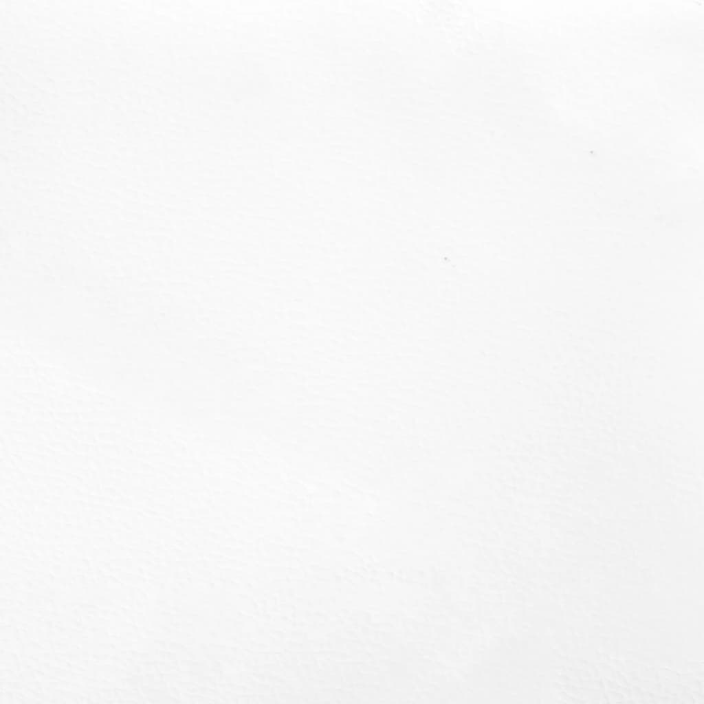 sengegavl med kanter 163x16x78/88 cm kunstlæder hvid