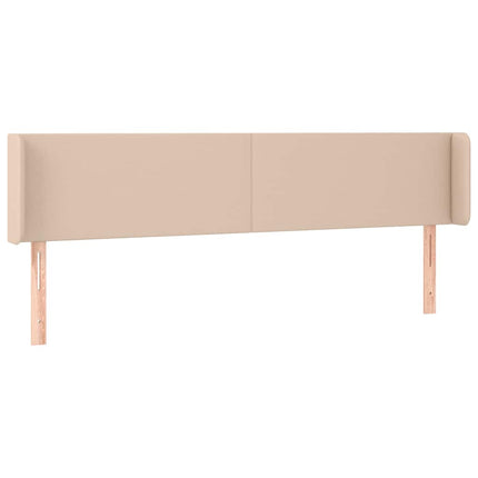 sengegavl med kanter 163x16x78/88 cm kunstlæder cappuccino