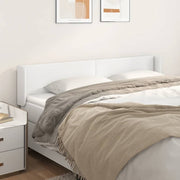 sengegavl med kanter 183x16x78/88 cm kunstlæder hvid