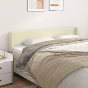 sengegavl med kanter 183x16x78/88 cm kunstlæder cremefarvet