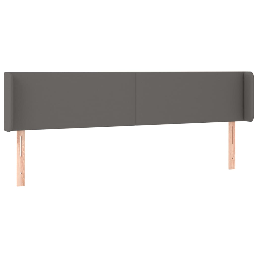 sengegavl med kanter 183x16x78/88 cm kunstlæder grå