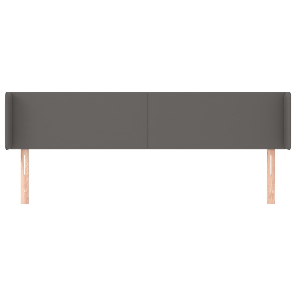 sengegavl med kanter 183x16x78/88 cm kunstlæder grå