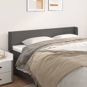 sengegavl med kanter 183x16x78/88 cm kunstlæder grå