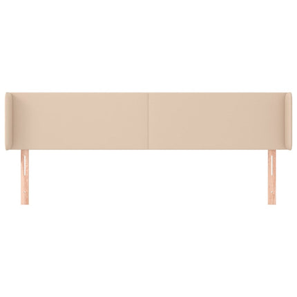 sengegavl med kanter 183x16x78/88 cm kunstlæder cappuccino