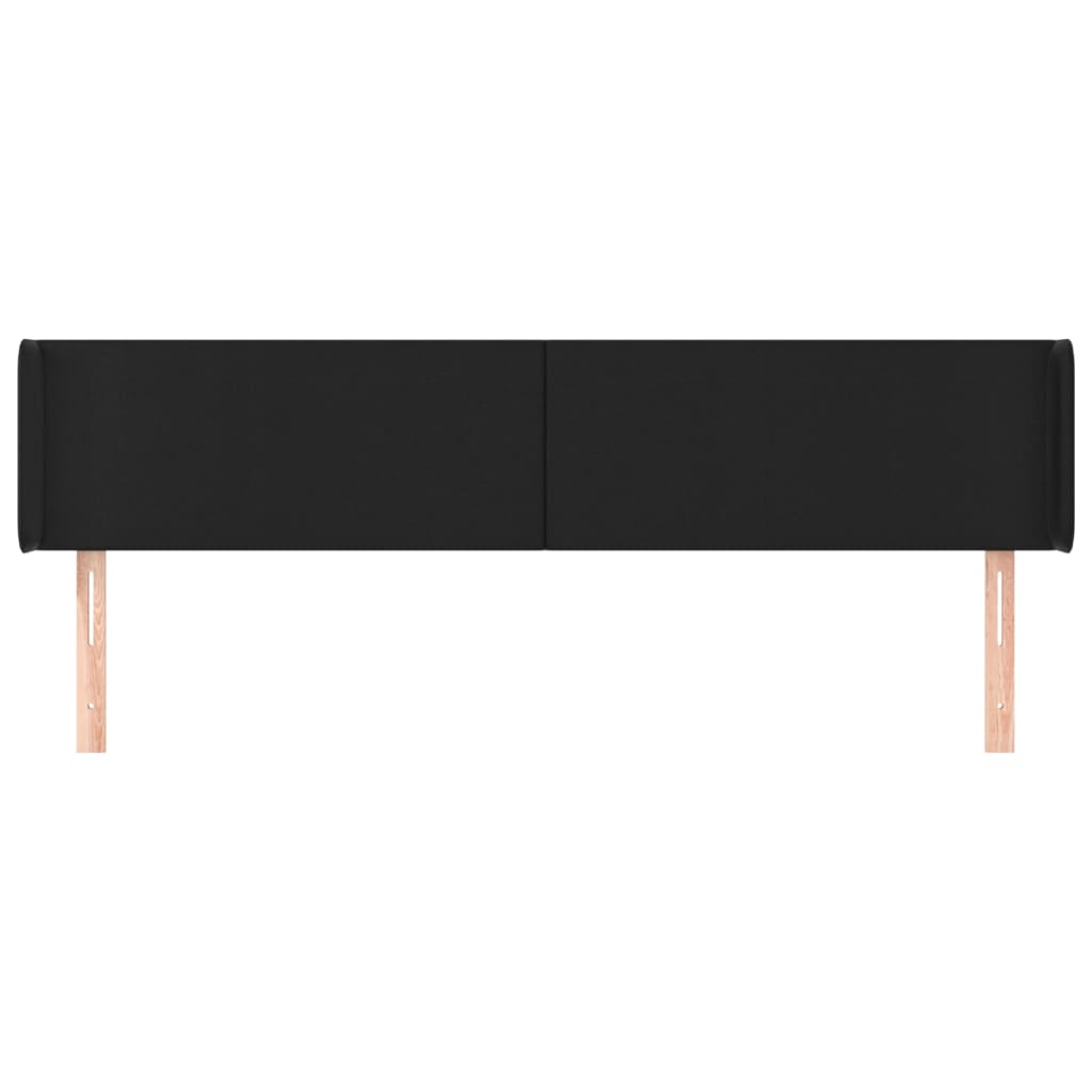 sengegavl med kanter 203x16x78/88 cm kunstlæder sort