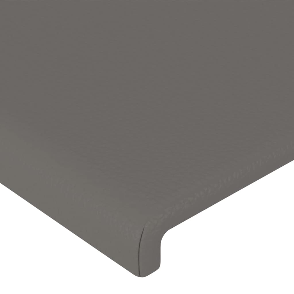 sengegavl med kanter 203x16x78/88 cm kunstlæder grå