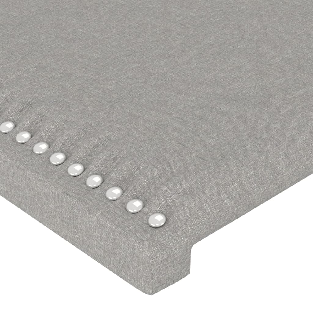 sengegavl med kanter 83x16x78/128 cm stof lysegrå