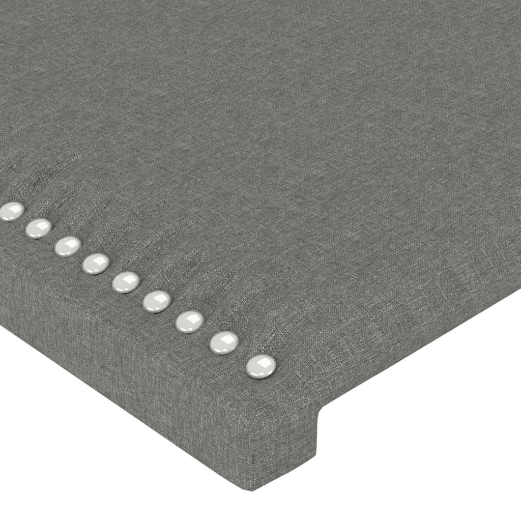 sengegavl med kanter 83x16x78/128 cm stof mørkegrå