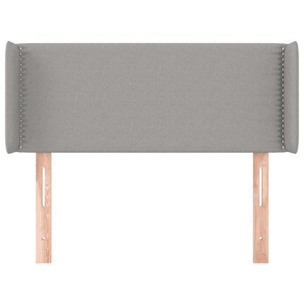 sengegavl med kanter 93x16x78/128 cm stof lysegrå