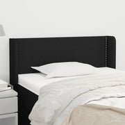 sengegavl med kanter 93x16x78/88 cm stof sort
