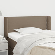 sengegavl med kanter 93x16x78/88 cm stof gråbrun