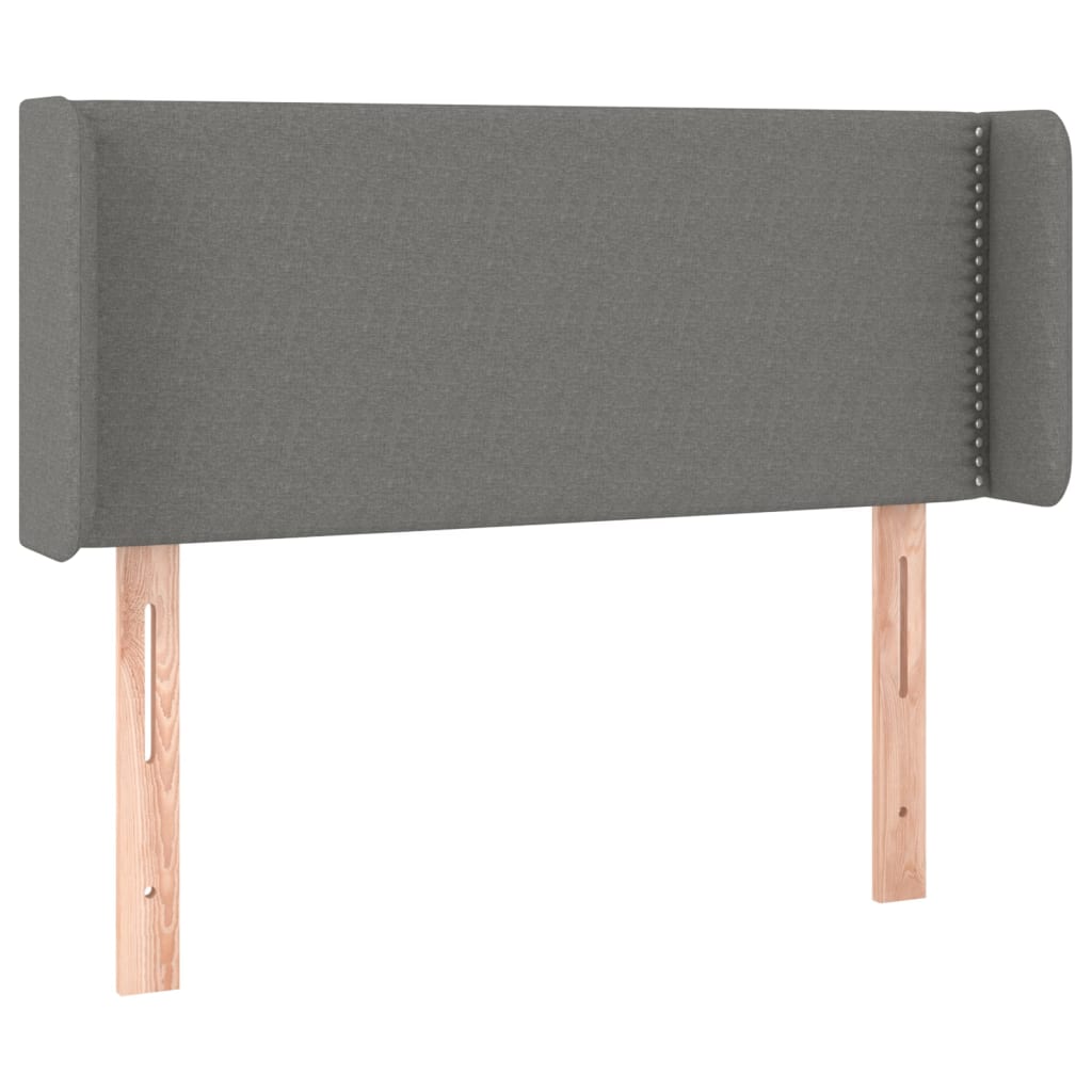 sengegavl med kanter 103x16x78/88 cm stof mørkegrå