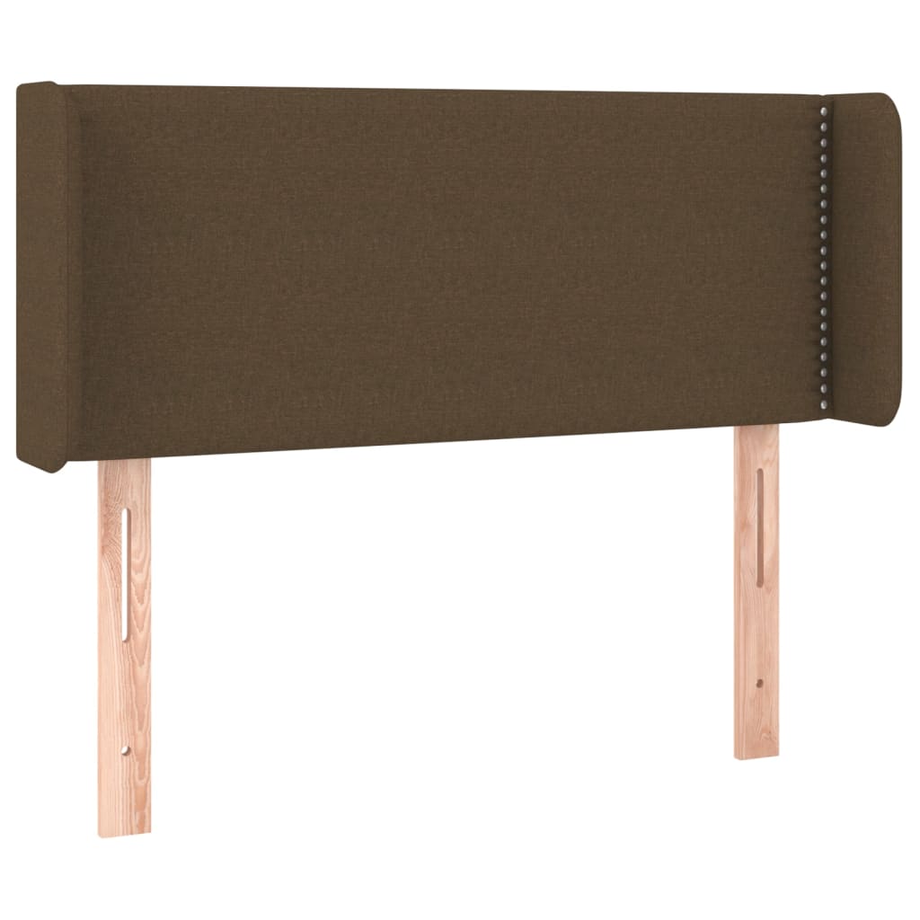 sengegavl med kanter 103x16x78/88 cm stof mørkebrun