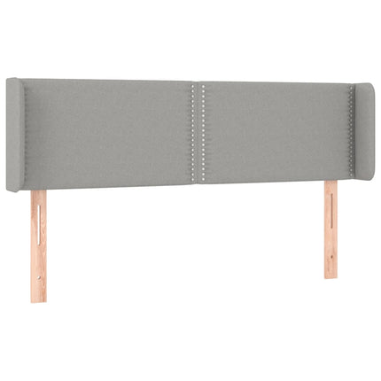 sengegavl med kanter 147x16x78/88 cm stof lysegrå