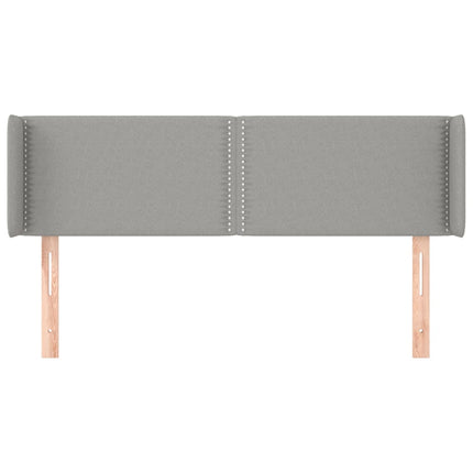 sengegavl med kanter 147x16x78/88 cm stof lysegrå