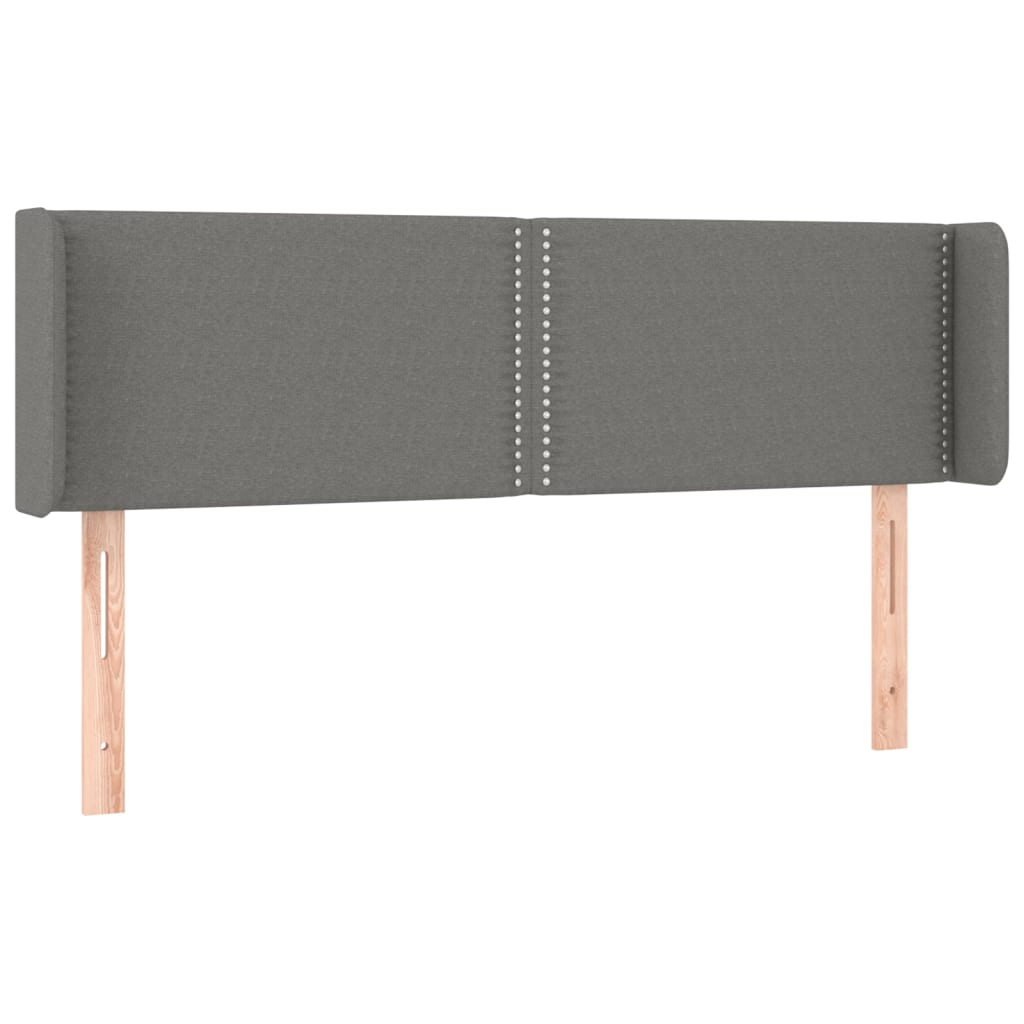 sengegavl med kanter 147x16x78/88 cm stof mørkegrå