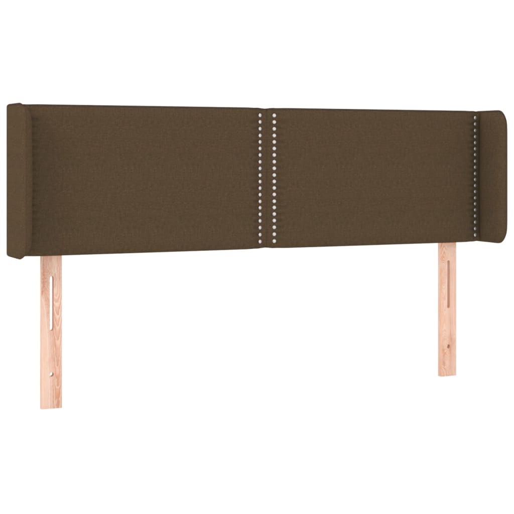 sengegavl med kanter 147x16x78/88 cm stof mørkebrun