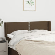 sengegavl med kanter 147x16x78/88 cm stof mørkebrun