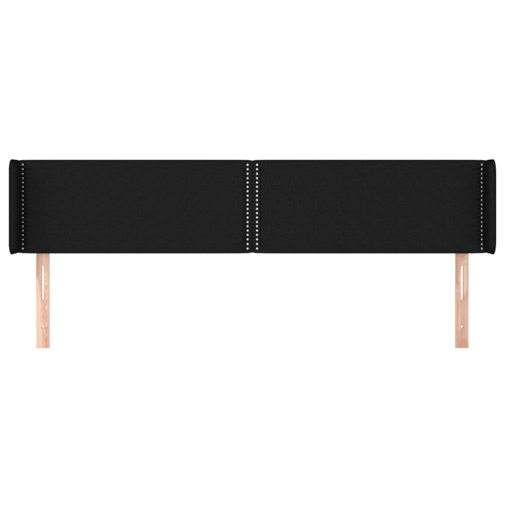 sengegavl med kanter 163x16x78/88 cm stof sort