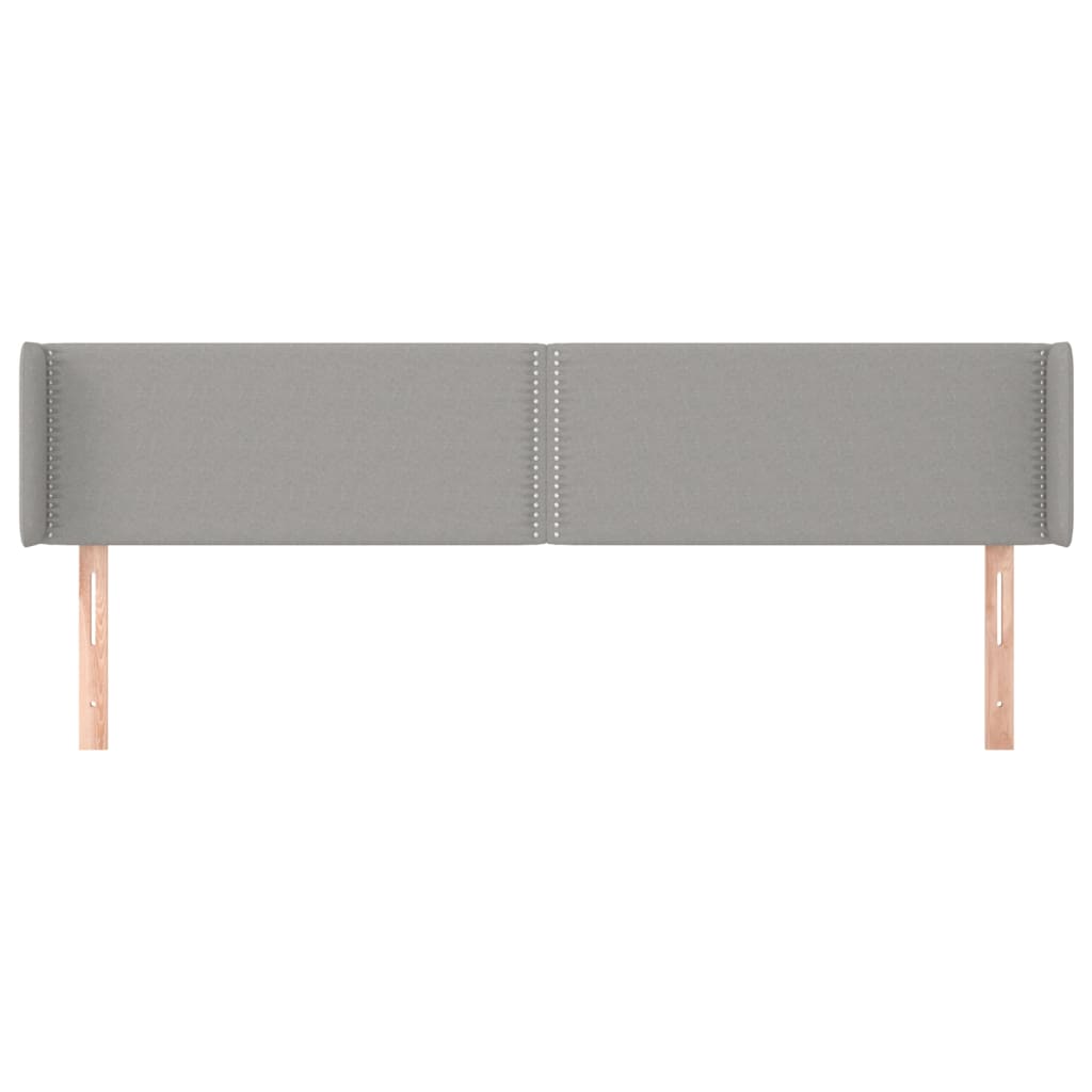 sengegavl med kanter 183x16x78/88 cm stof lysegrå