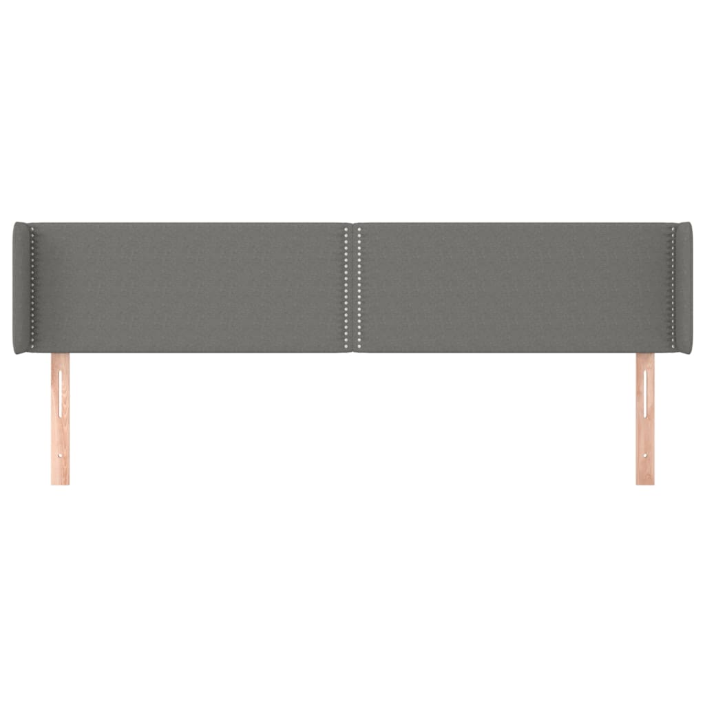 sengegavl med kanter 183x16x78/88 cm stof mørkegrå
