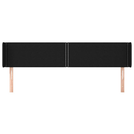 sengegavl med kanter 183x16x78/88 cm stof sort