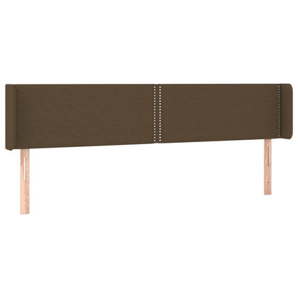 sengegavl med kanter 183x16x78/88 cm stof mørkebrun
