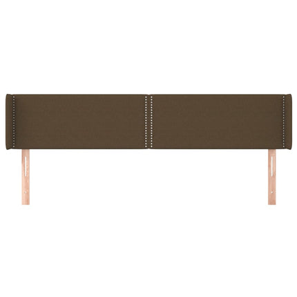 sengegavl med kanter 183x16x78/88 cm stof mørkebrun