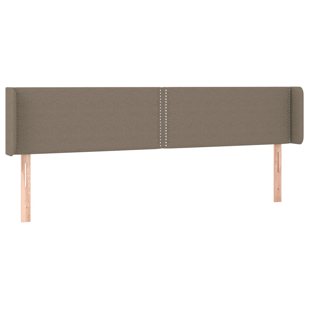 sengegavl med kanter 183x16x78/88 cm stof gråbrun