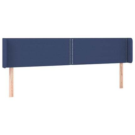 sengegavl med kanter 183x16x78/88 cm stof blå