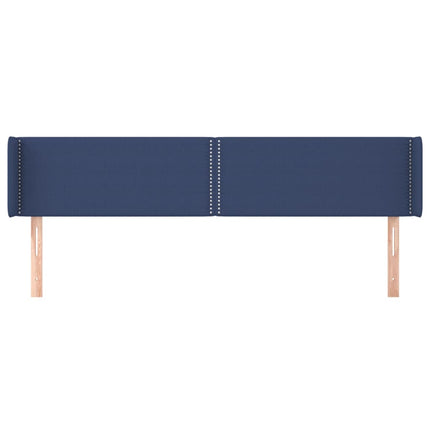 sengegavl med kanter 183x16x78/88 cm stof blå