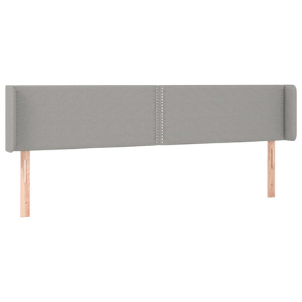 sengegavl med kanter 203x16x78/88 cm stof lysegrå