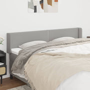 sengegavl med kanter 203x16x78/88 cm stof lysegrå