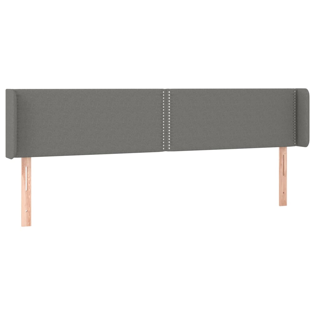 sengegavl med kanter 203x16x78/88 cm stof mørkegrå