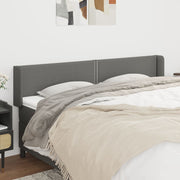 sengegavl med kanter 203x16x78/88 cm stof mørkegrå