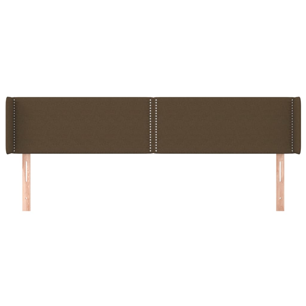 sengegavl med kanter 203x16x78/88 cm stof mørkebrun