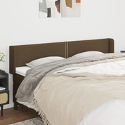 sengegavl med kanter 203x16x78/88 cm stof mørkebrun