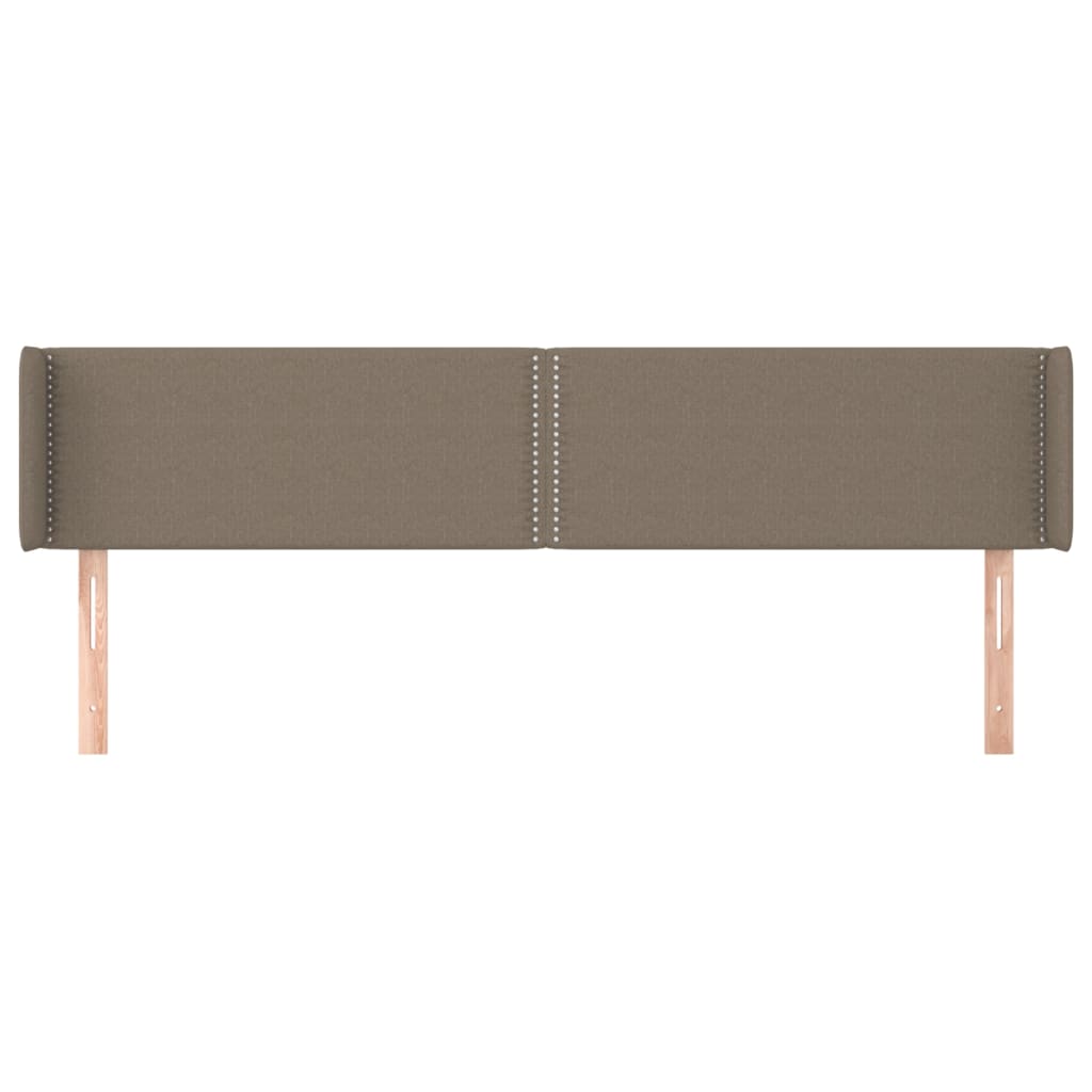 sengegavl med kanter 203x16x78/88 cm stof gråbrun