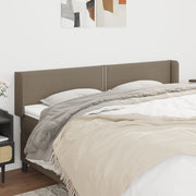 sengegavl med kanter 203x16x78/88 cm stof gråbrun