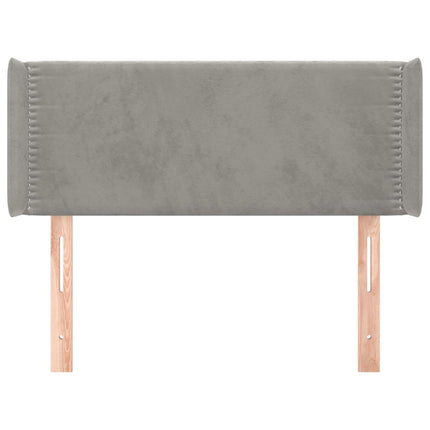 sengegavl med kanter 83x16x78/88 cm fløjl lysegrå