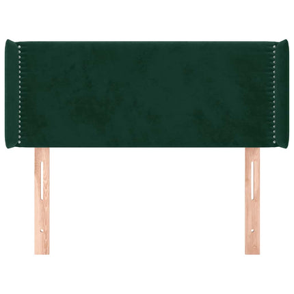 sengegavl med kanter 83x16x78/88 cm fløjl mørkegrøn