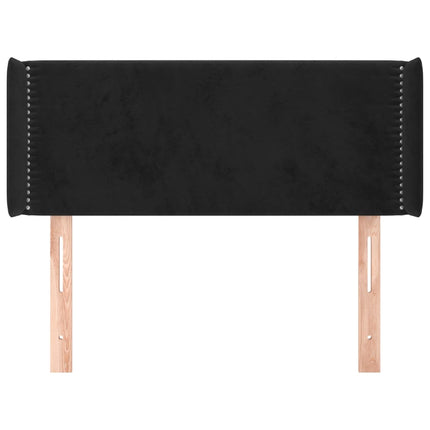 sengegavl med kanter 93x16x78/88 cm fløjl sort