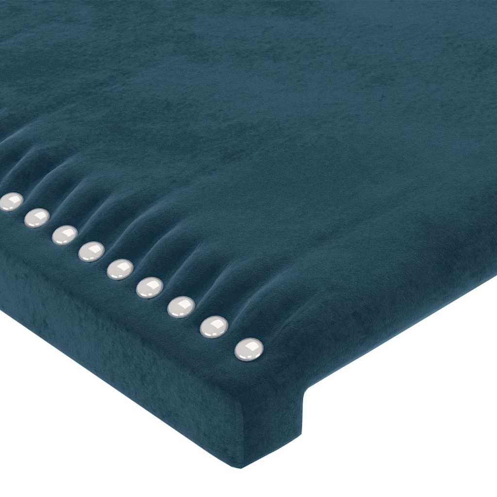 sengegavl med kanter 103x16x78/88 cm fløjl mørkeblå